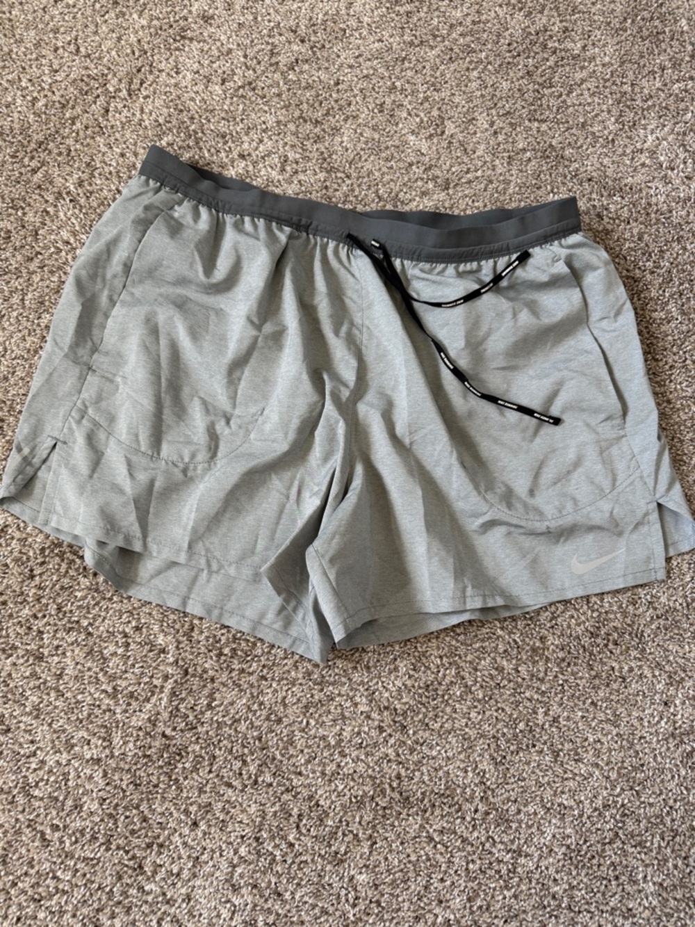 Light Gray Nike Men’s Athletic Shorts with Drawstring